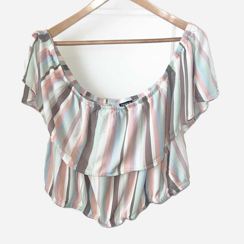 Torrid Ruffles Strip Crop Top Size 3X